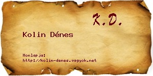 Kolin Dénes névjegykártya